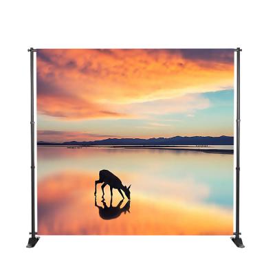 China Tension Adjustable Cloth Retractable Expo Backdrop Stand Adjustable Banner for sale