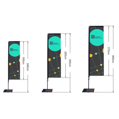 China Durable cheap custom aluminum advertising stand square price flag banners pole with base for sale