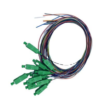 China FTTH Factory Price Manufacturer Telecommunication FTTH Optical Fiber SC APC 12core 0.9mm 2.0mm Pigtail 3.0mm for sale