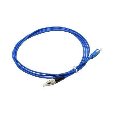 China FC/PC-SC/PC-SM-SX-3.0mm-PVC Armored Blue Color 2 Meters Fiber Optic Patch Cord Customized Per Length FC/PC-SC/PC-SM-SX-3.0mm -PVC shielded for sale