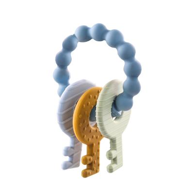 China Eco-friendly 2021 New Style Fashion Food Grade Key Teether Chewable Pacified Molar Toy Baby Teethers for sale