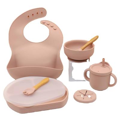 China Non-toxic Silicone Child Plate Baby Plates Sets Baby Feeding Dish Suction Baby Silicone Tableware Plate Bowl With Spoon for sale