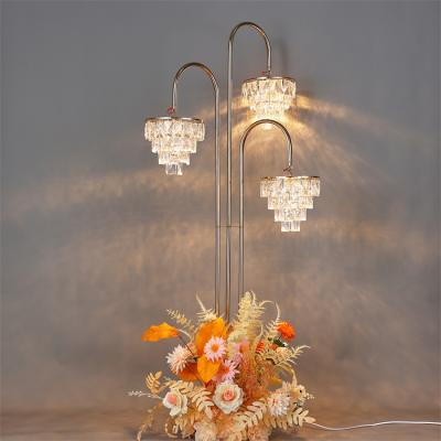 China Wedding Model A 3-head Ferris wheel cube crystal road guide  Wedding Center Decoration Props Landing Road Lamp T Stage Supplies for sale