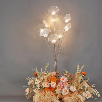 China Wedding 9 head ginkgo biloba  road lead light Wedding Center Decoration Props Landing Road Lamp T Stage Supplies for sale