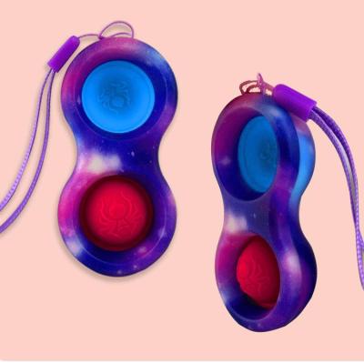 China 2022 New Mini Snap Game Stir Easter Square Letter Silicone Keychains Star Push Bubble Key Chains Maker Single Dimp Toy for sale