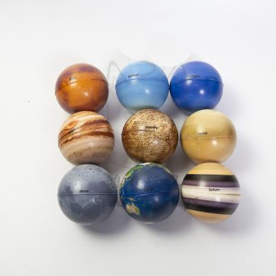 China Wholesale Soft PU Foam Bouncing Toy Stress Squeeze Anti Solar System Planet Printed PU Stress Ball Toy for sale