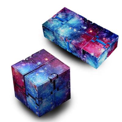 China FLASHING 2021 new toys stir to Sensory Rubic Toy Galaxy 3D magic black glow cube kids educational portable desktop infinity cube for sale