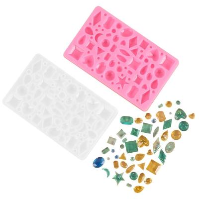 China Hot Sale Viable DIY Epoxy Resin Handmade Silicone Pendant Crystal Drop Silicone Mold Set 83PCS Mold For Resin Jewelry for sale