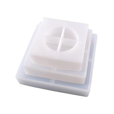 China Hot Sale Craft Resin Silica DIY Mold Viable Ashtray UV Epoxy Mold Round Square Silicone Casting Mold Art Accessory for sale