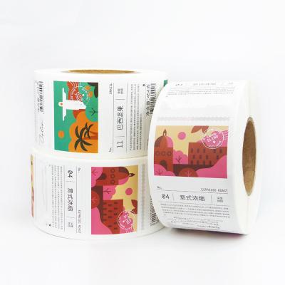 China Good Quality Waterproof Coated Paper Stickers Printed Customized Coffee Cup Food Label for sale