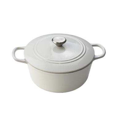 China Durable Wholesale Non-Stick Cookware Dutch Ovens Modern Cast Iron Round Casserole Enameled Cast Iron Dutch Oven With Double-Ear for sale