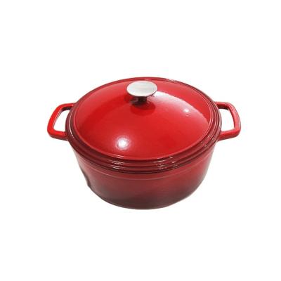 China Sustainable New Style Enameled Cast Iron Dutch Oven Healthy Universal Round Cooking Pot With Metal Lid for sale