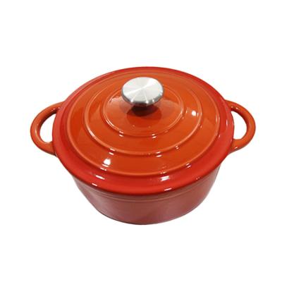 China Sustainable Enameled Dutch Cast Iron Saucepan Healthy Universal Round Cooking Pot With Cast Iron Lid for sale