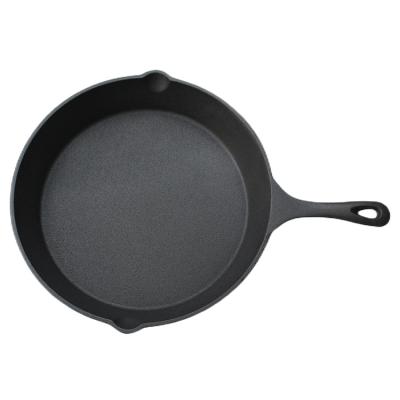 China Wholesale Price CLASSIC Pre-Seasoned Cast Iron Non Stick Frying Pan Skillet With Long Handle And Pour Spots Kitchen Cookware for sale