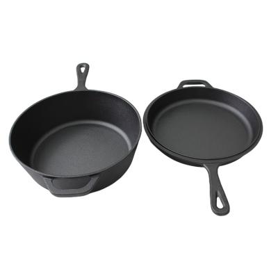 China Hot Selling CLASSIC 2-in-1 Dutch Oven Sauce Pre-Seasoned Casserole with Non-Stick Pan Lid for Kitchen Cookware for sale