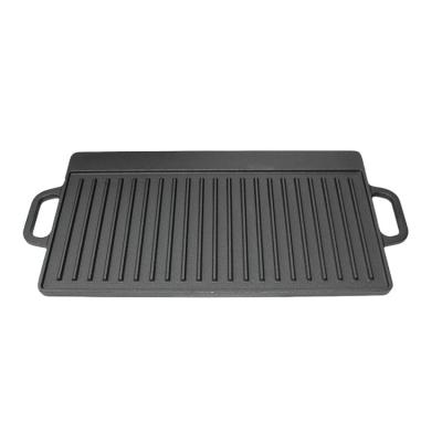 China Sustainable Cast Iron Reversible Griddle Plate Double Sided Baking Tray For Oven Gas Hob Induction Grill Stove Campfire for sale