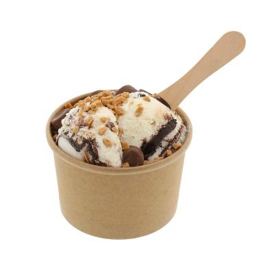 China Recyclable Disposable Kraft Paper Ice Cream Paper Cup With Lid for sale