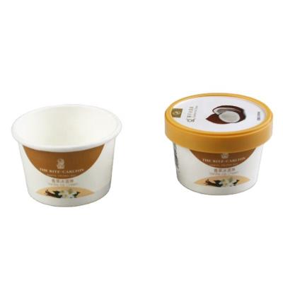 China Biodegradable Biodegradable Disposable Ice Cream Sundae Cup Printing Color Paper Cups for sale