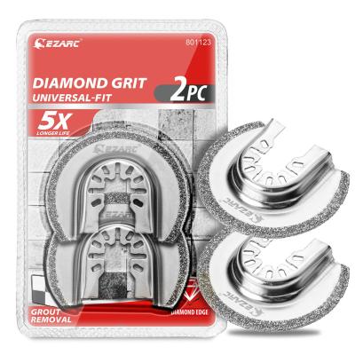 China Diamond Grip EZARC Oscillating Multi Tool Semi Circle Diamond Blades, Mortar Cutting Saw Blade for Grout Removal and Soft Tile Cut DO63C, 2-P for sale