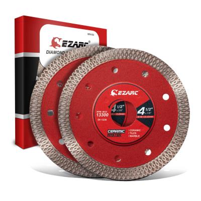 China Porcelain Ceramic Granite Marble Tile EZARC 4-1/2 inch Diamond Blade, Super Thin Diamond Saw Blades for Angle Grinder, 4.5