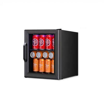 China Single-Temperature 21L glass door  bottle cooler black   beverage refrigerator    countertop fridge car display showcase  small cooler for sale