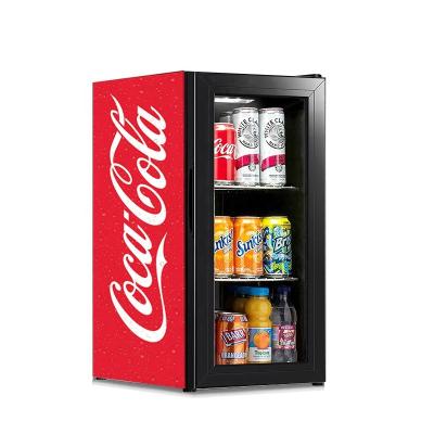 China Hot Selling Single-temperature Glass Door Beverage Refrigerator Countertop Small Fridge Car Display Showcase Bottle Cooler for sale