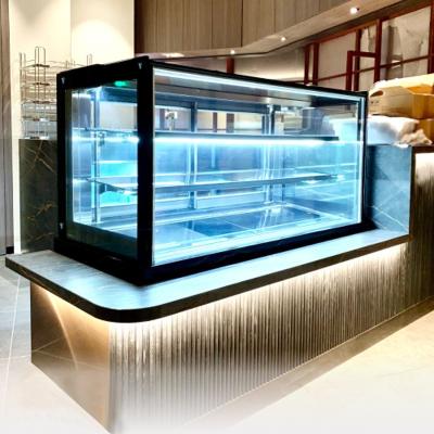 China Single-temperature 1200mm Countertop Cake Display Pastry Desktop Glass Fridge Commercial Refrigerator Equipment for sale