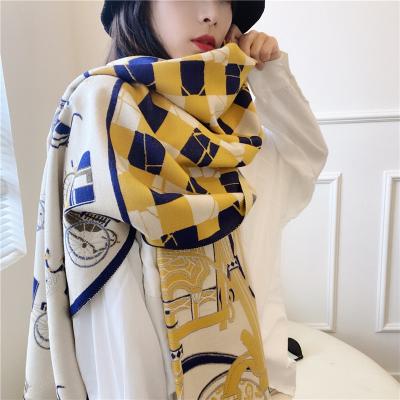 China The new autumn and winter carriage classic imitation cashmere scarf thickened warm shawl double-sided scarf for sale