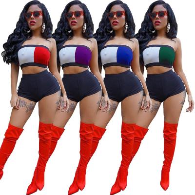 China QUICK DRY Europe and USA Burst Color Wrapped Sexy Chest Shorts Costume for sale