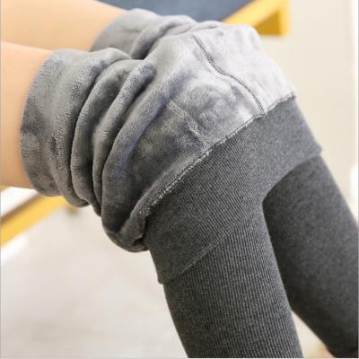 China Warm gaiters and velvet thickening step on the feet to keep warm yarn vertical stripes are thin cotton stockings with feet for sale