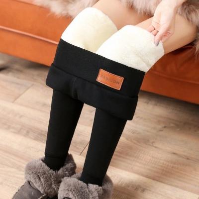 China Hot women thicken women's velvet foreign trade plus gaiters plus size women's thin lamb woolen warm pants for sale