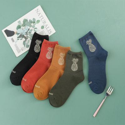 China Anti-failure fashion solid color sock autumn and winter women piles up medium tube socks girls socks for sale