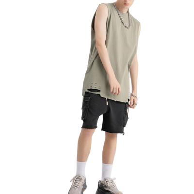 China Wholesale Custom Anti Shrink Logo Casual T-shirt OEM Solid Color Sleeveless Tank Tops For Men for sale