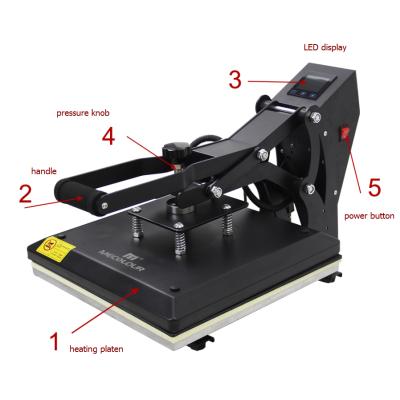 China Garment Shops Flat Heat Press Machine 38*38 Sublimation T Shirt Printing Machine for sale