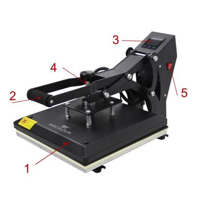 China Garment Shops 38*38cm Flat Heat Press Machine Single Operation Heat Printing Machine For Printing T Shirt for sale