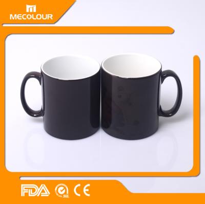 China Viable Black 11oz Color Change Mug For Sublimation Printing With Sublimation Paper for sale