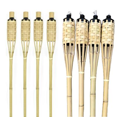 China Cartuchos de bambu do óleo do metal da decoração 115cm Tiki Torches With Flickering Flame do jardim à venda