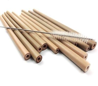 China Eco Friendly Customized Logo Reusable Natural Organic Bamboo Fiber Drinking Straw for sale