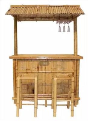 China Tiki Bar Patio Outdoor Bar, Bamboo Set Islander Tiki Bar With Palapa Top And Storage Space For Garden Patio Luau Party Bazaar for sale