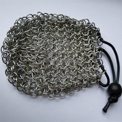 China Corrosion Resistance Chainmail Dice Bag / Long Life Stainless Steel , silver chainmail mesh for sale