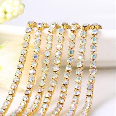 China Flatback AB Color Rhinestone Cup Chain Garment Accessories Trimming for sale