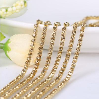 China Flatback 2mm Round Juggil Rhinestone Cup Chain 3mm With Garment Accessories Cup Chain for sale