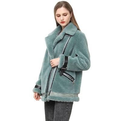 China Winter Women's Breathable Luxury Real Fur Coat Teddy Jacket Custom Fluffy Girls Sheep Fur For Wholesale for sale