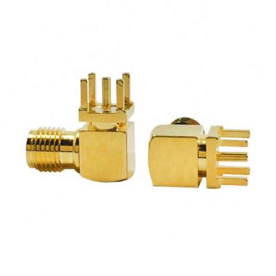 China PCB Factory Price RF Connector 90 Degree Female Right Angle SMA PCB Mount Connector for sale