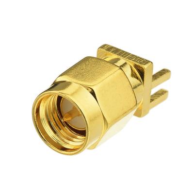 China PCB Edge Mount RF Straight Male Connector SMA Adapter For PCB for sale