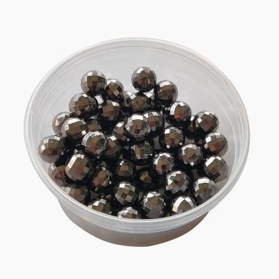 China Acrylic High Quality Black Plating Beads CCB Earth Shape Round Loose Beads With Hole for sale