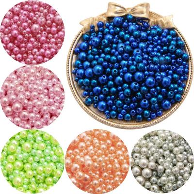 China Garment Accessories Faux High Quality Loose ABS Plastic Pearl Beads With Straight Hole for sale