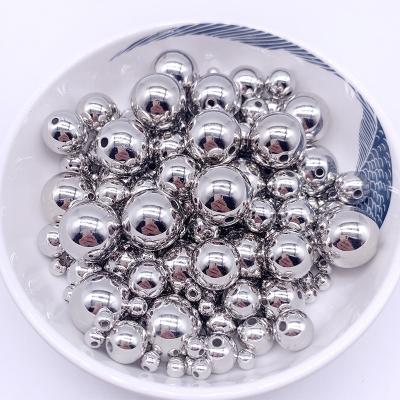 China Decoration Wholesale 3mm-30mm Series Shape Imitation Pearl Plastic Silver Plated Beads for sale