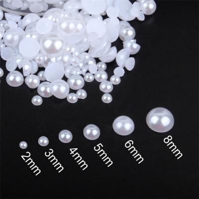 China Garment Accessories Wholesale Half Round Pearl Beads Flatback ABS Plastic Faux for DIY Decoration for sale