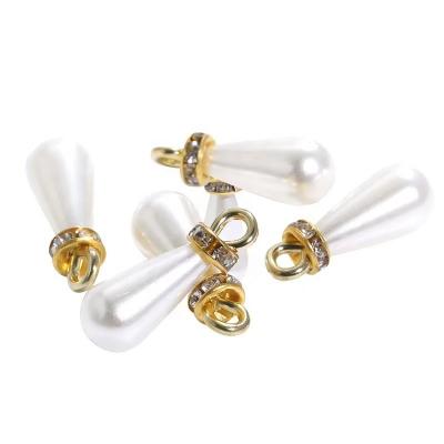 China Jewelry Making 8*15mm High Quality Wholesale ABS Plastic Imitation Teardrop Pearl Ivory Pendant For DIY Earring Necklace Jewelry Making for sale